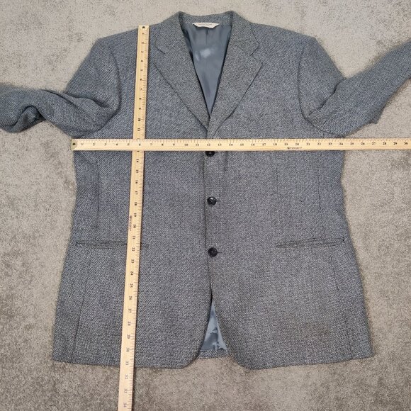 Moores Men's Blazer Black White Size 46R Silk Wool Old Money Quiet Luxury - Picture 5 of 7